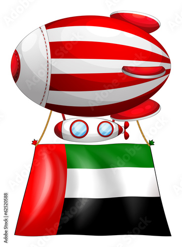 A balloon and the United Arab Emirates flag