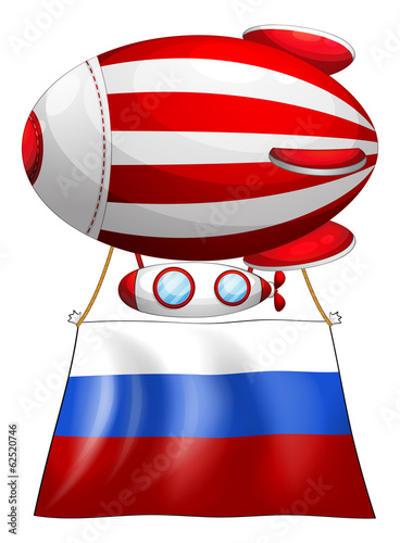 A balloon and the flag of Russia