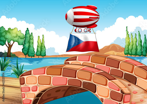 A floating balloon with the Czech Republic flag