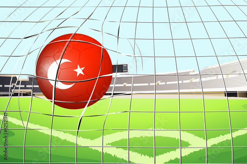 A soccer ball with the flag of Turkey