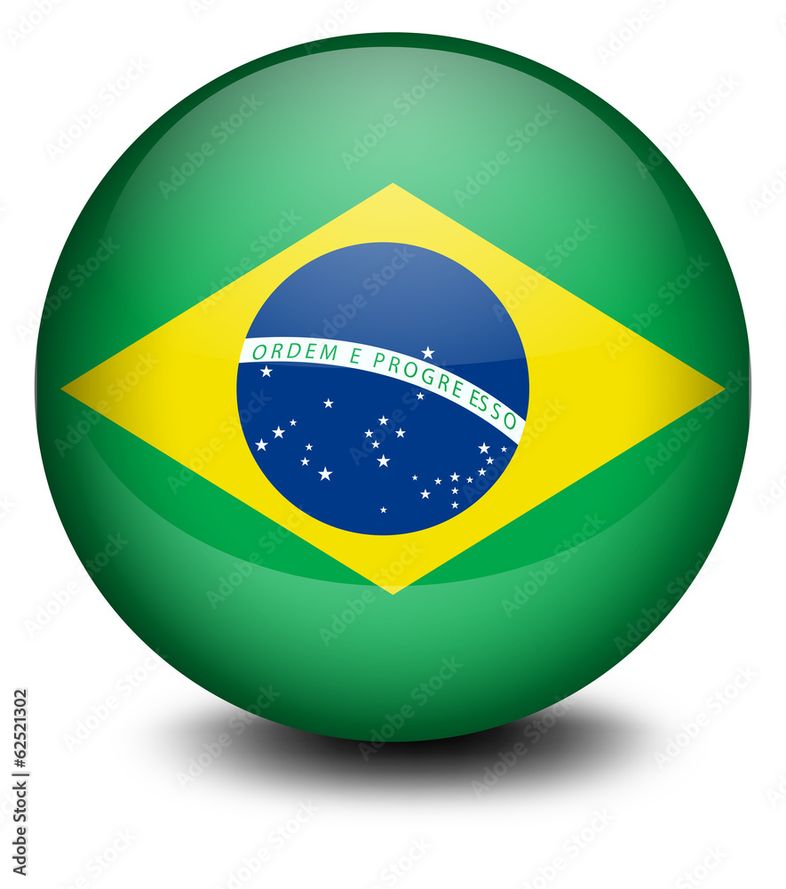 A ball with the flag of Brazil