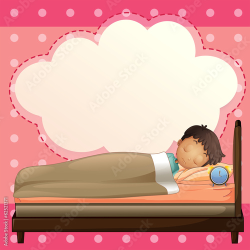 A boy sleeping with an empty callout template