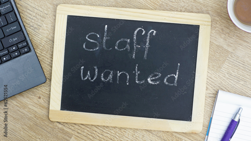 Fototapeta premium Staff wanted memo