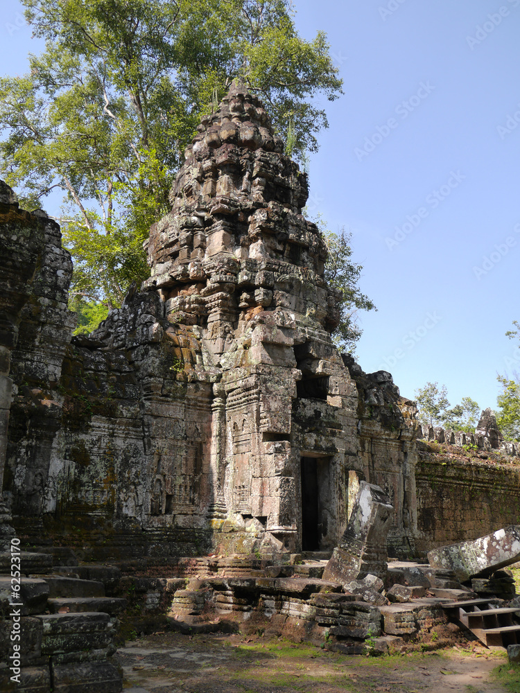 Preah Khan Temple tower, stones, Angkor, Cambodia