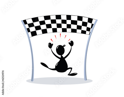 Crossing Finish line - chequered flag
