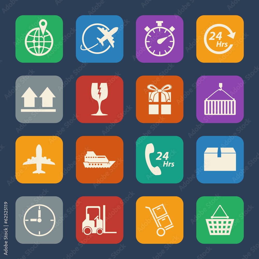 Logistic and shipping icons set. Logistic and shipping icons set.