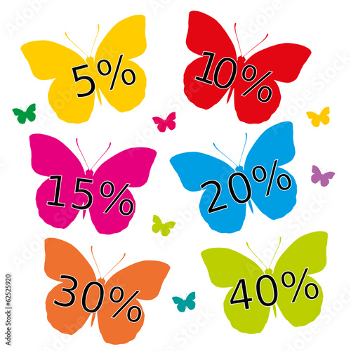 Bunte Schmetterlinge mit Rabatt Angebot %