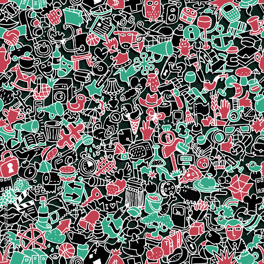 Naklejka premium Icons seamless pattern