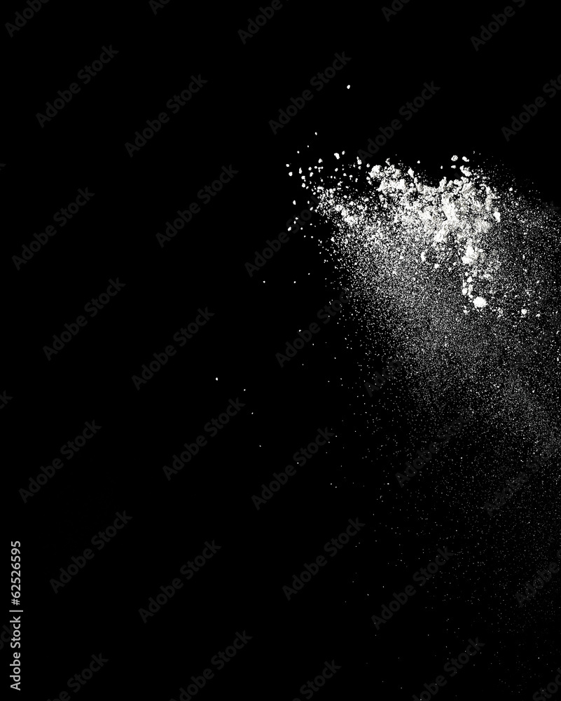Obraz premium Flour on black background