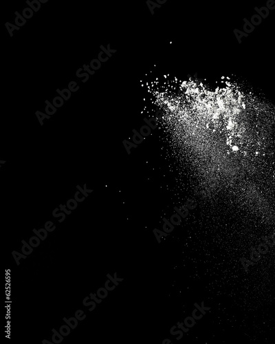 Flour on black background