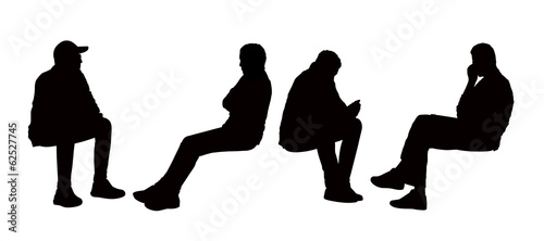 people seated outdoor silhouettes set 7 photo