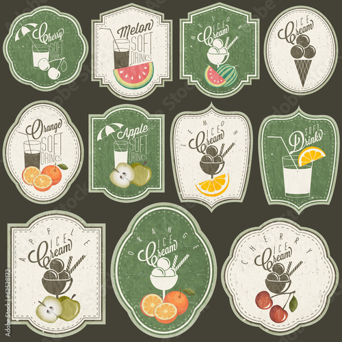 Retro vintage style Soft Drinks and Ice Creams design