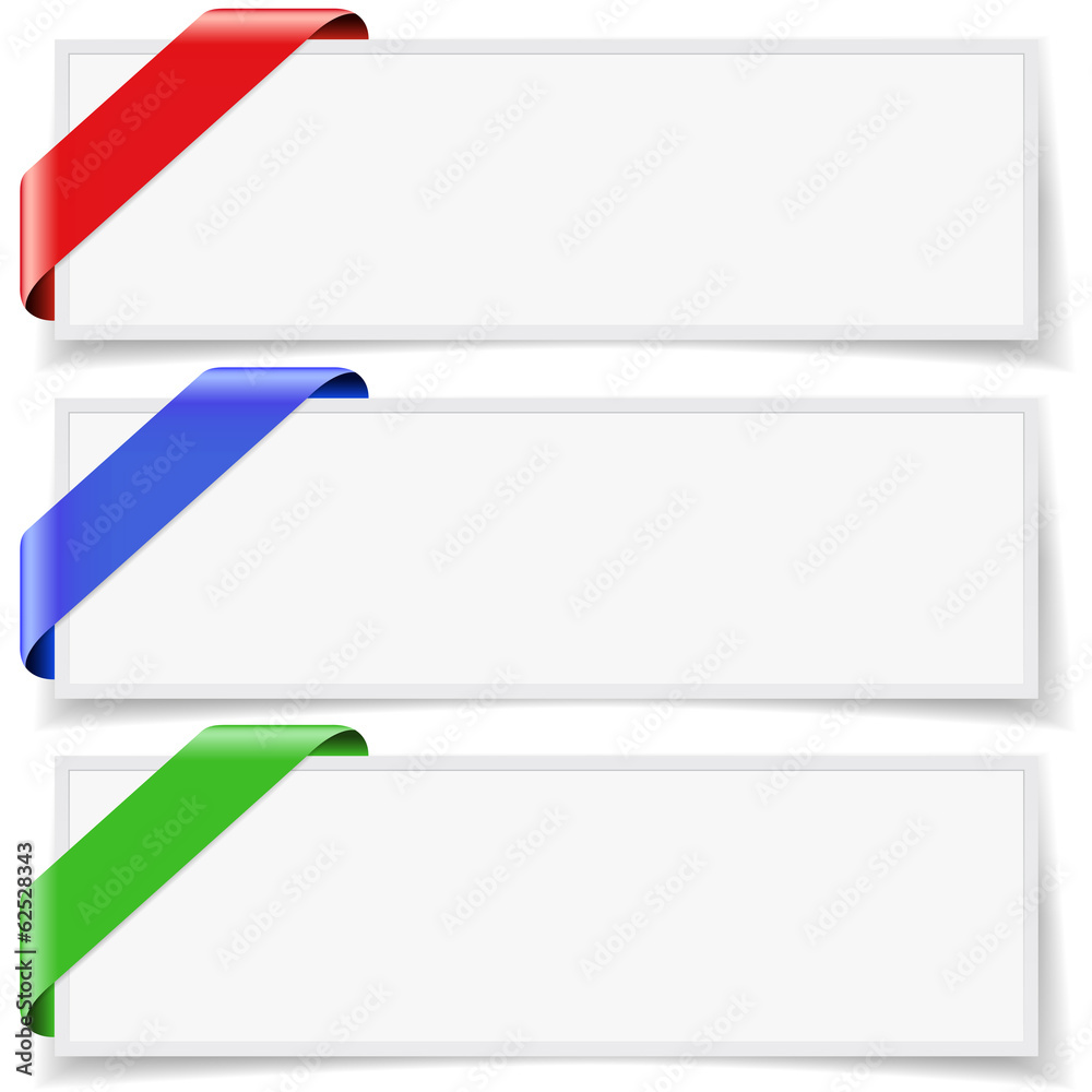 Obraz premium Ribbon Banner Background Set