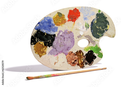 Artists palette with colorful paints