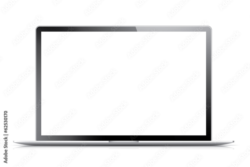 Isolated modern laptop with empty screen vector Isolated modern laptop with empty screen vector