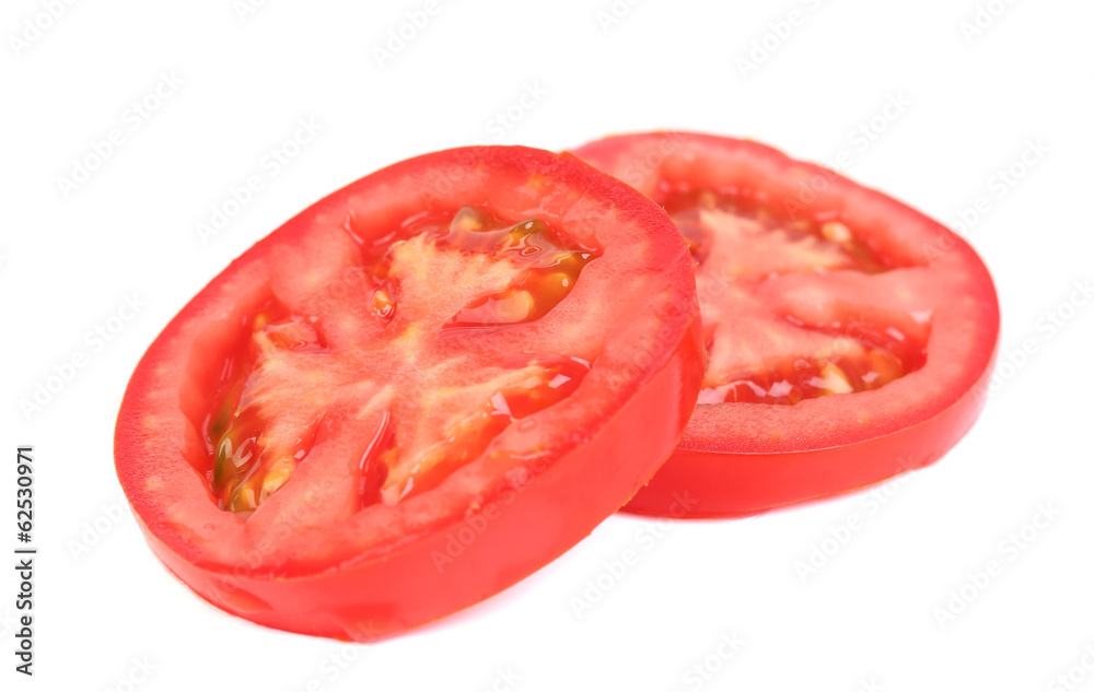 Slices of tomato. Close up.