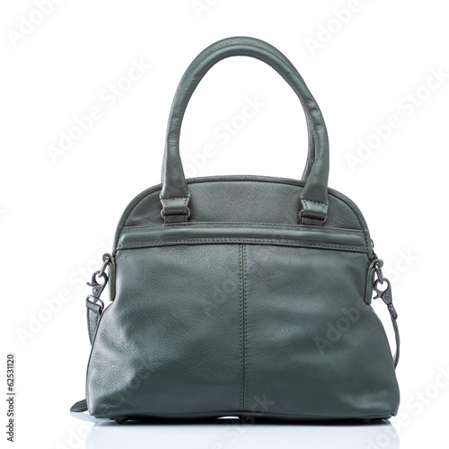 female green leather handbag