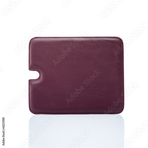 red leather tablet cover