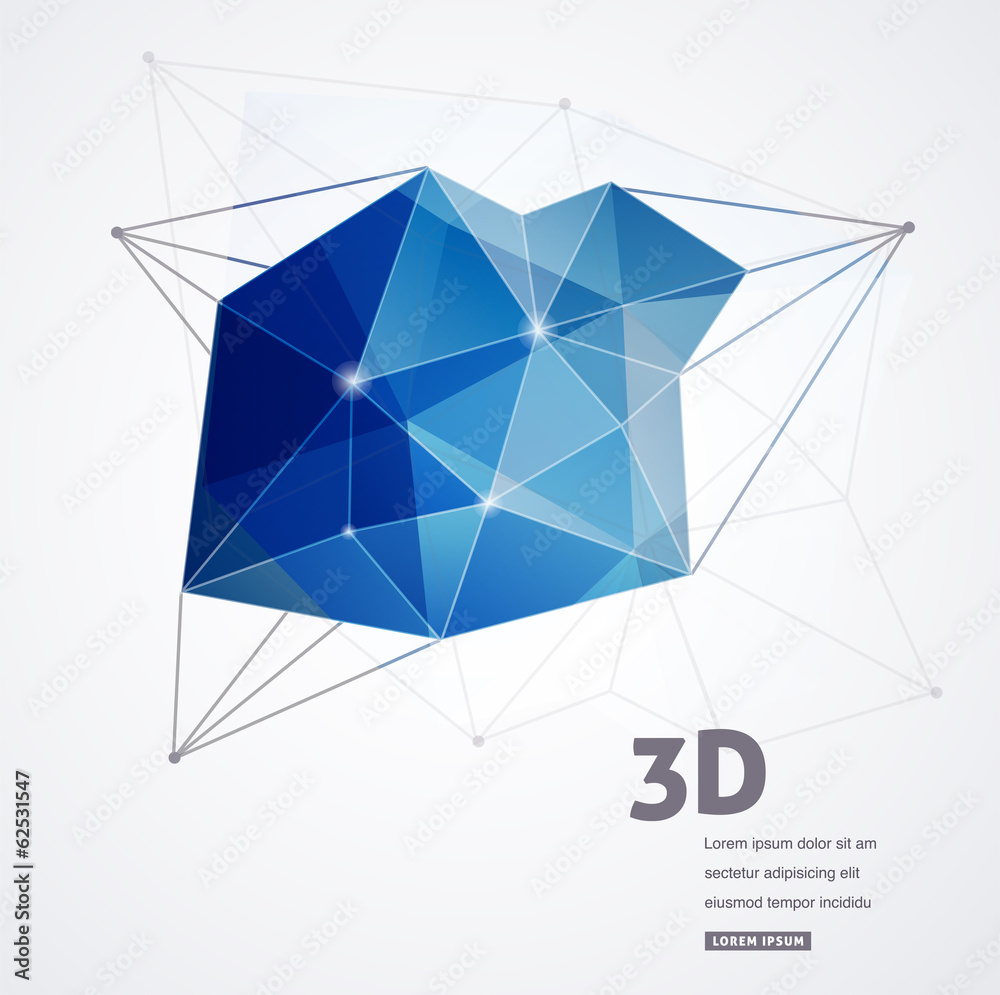 Polygonal geometric, vector 3D printing background Polygonal geometric, vector 3D printing background
