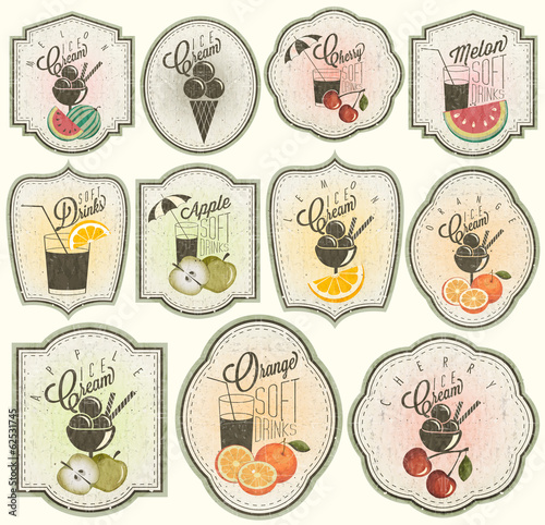 Retro vintage style Soft Drinks and Ice Creams design.