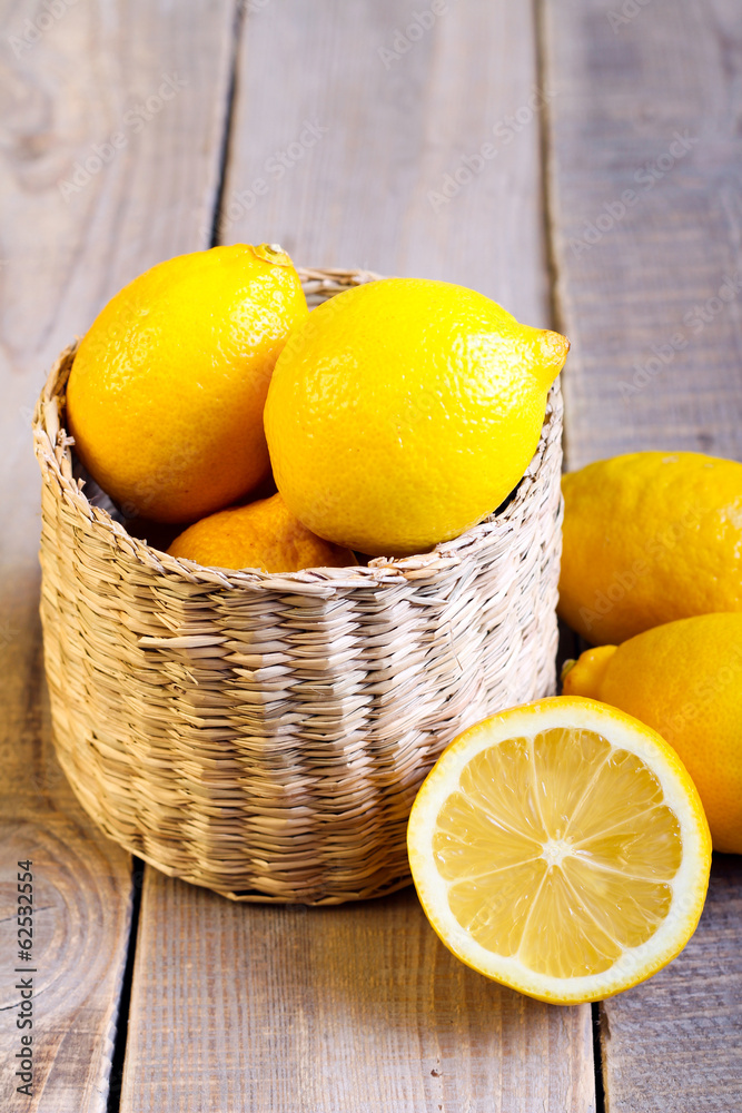 lemons on wooden surface lemons on wooden surface