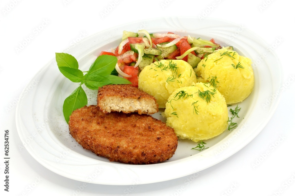 kotlet rybny z ziemniakami kotlet rybny z ziemniakami