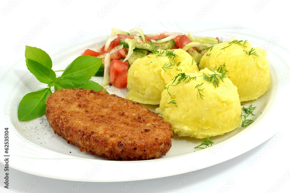 kotlet rybny z ziemniakami kotlet rybny z ziemniakami