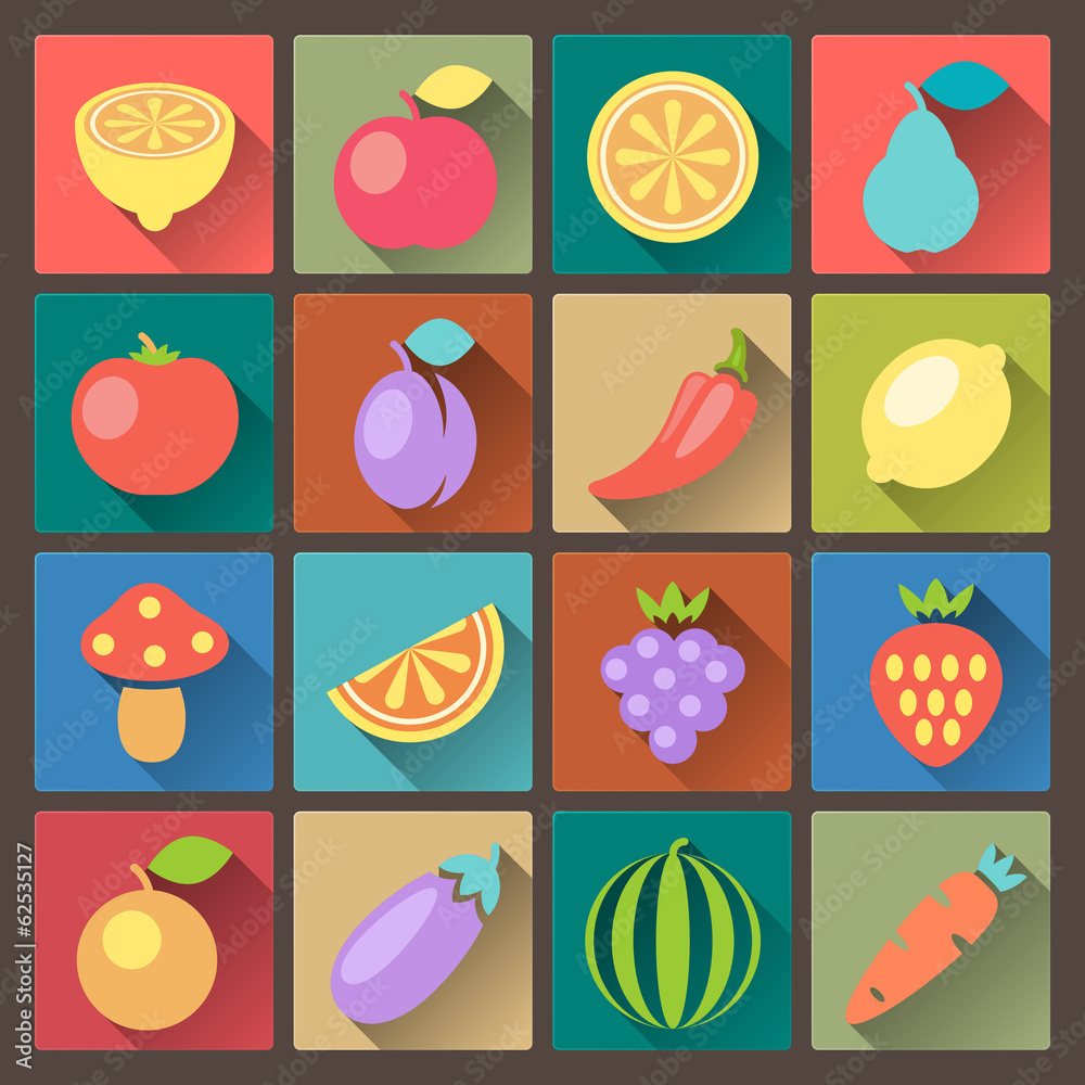 set of sixteen vegetables icons in flat design style