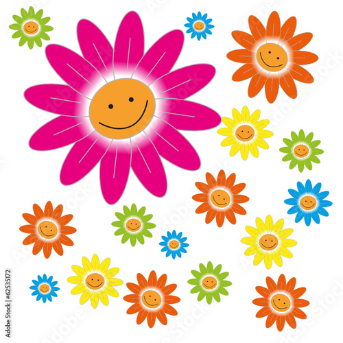 Smiley Blumen bunt gemischt