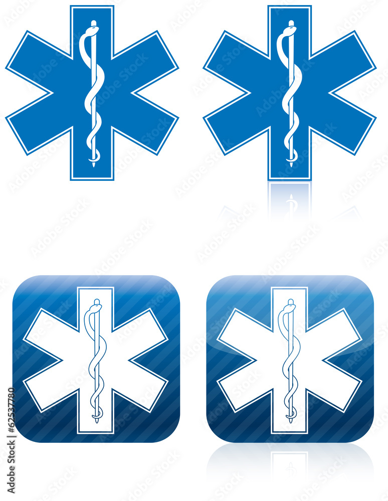 Obraz premium Star of Life - Rod of Asclepius