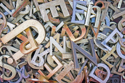 Pile of different iron letters