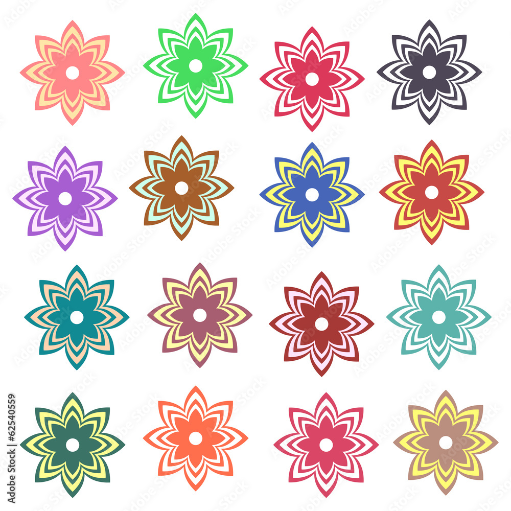flowers. set of flowers of different colors flowers. set of flowers of different colors