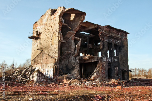 destroyed building