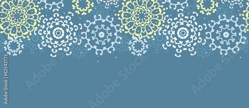 vector yellow gray abstract mandalas horizontal seamless pattern