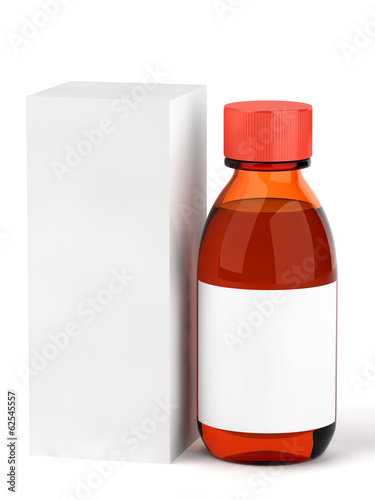 Cough syrup bottle isolated photo