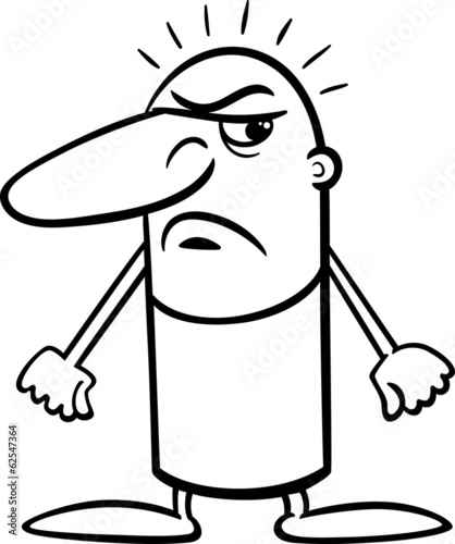 angry guy cartoon coloring page