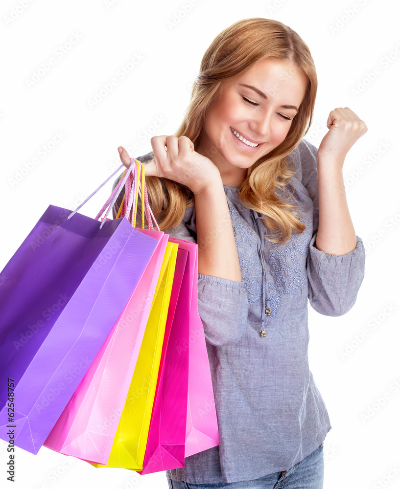 Happy shopper girl