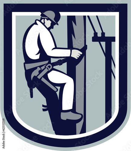 Power Lineman Telephone Repairman Electrician Retro