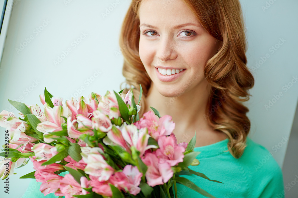 Girl with bouquet