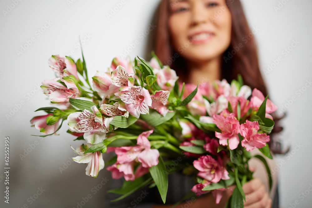 Giving bouquet