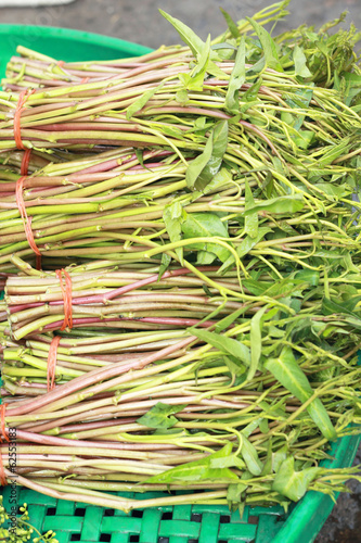 Water spinach in the market