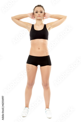 Young woman doing aerobics