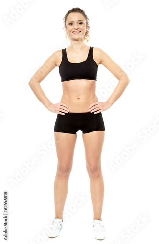 Young woman doing aerobics