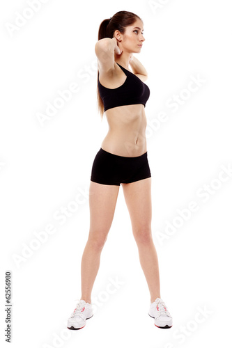 Young woman doing aerobics