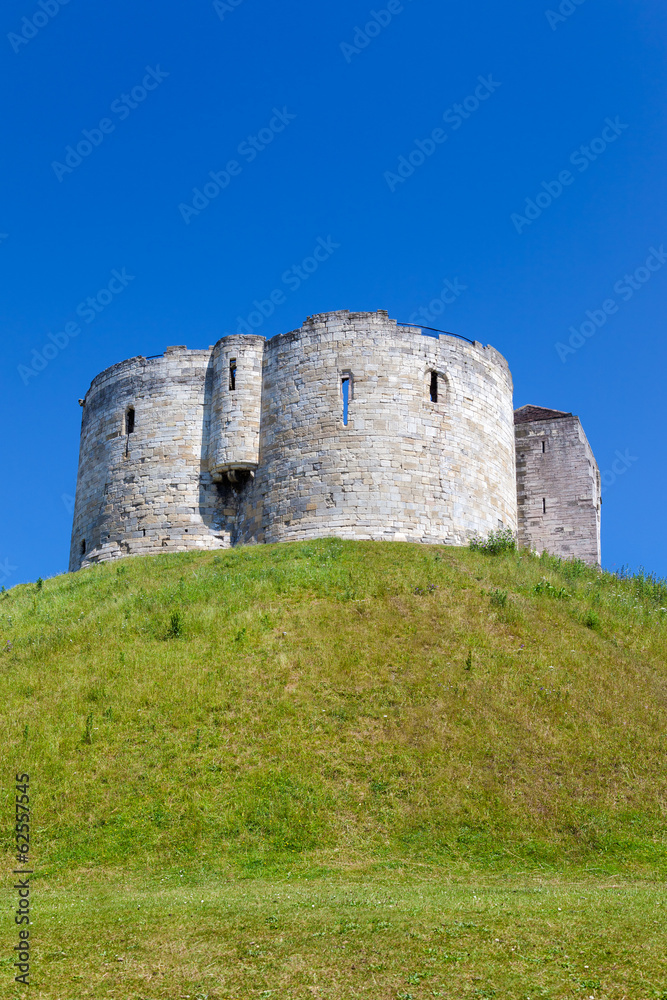 Clifford's Tower in York, a city in England