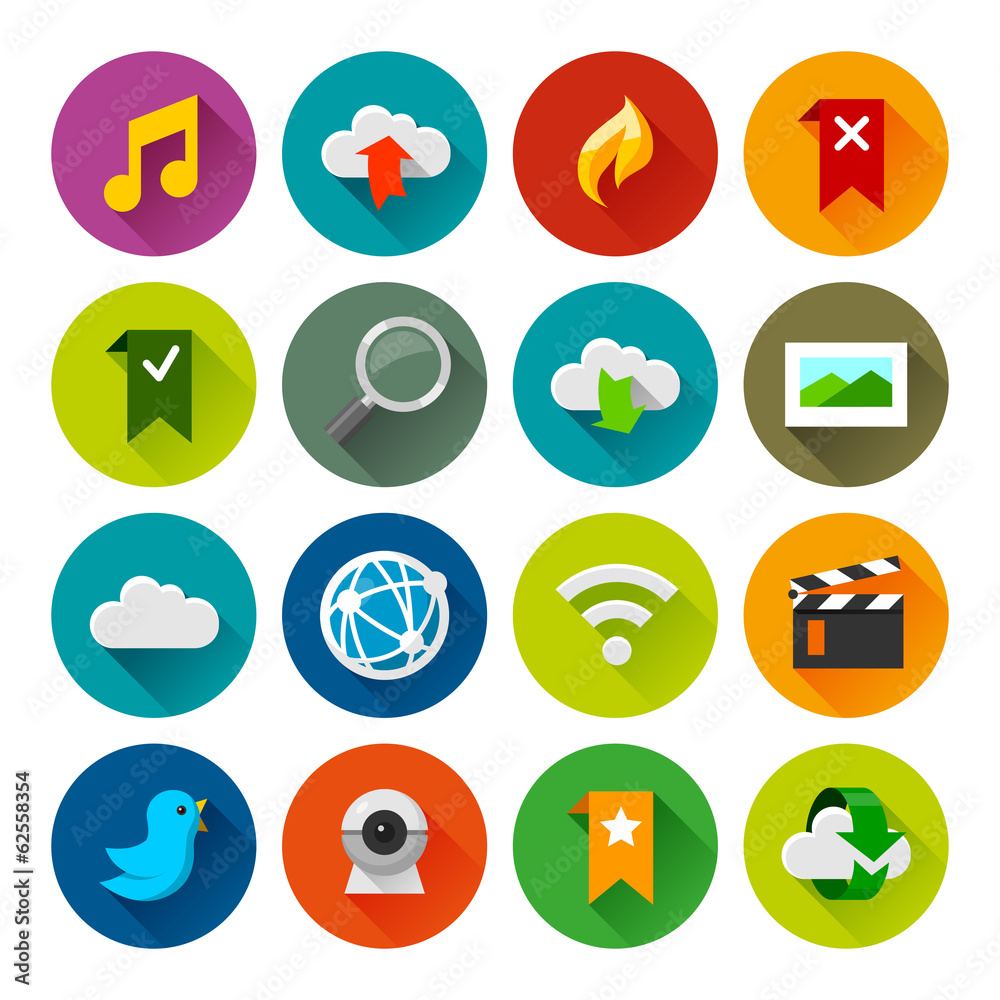 Internet and wedsites icons – Fllate series Internet and wedsites icons – Fllate series