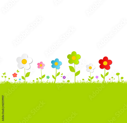 Grüne Bunte Blumenwiese