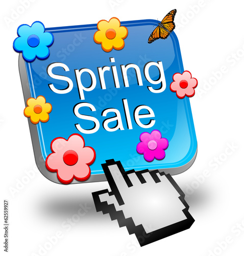 Spring sale button with cursor