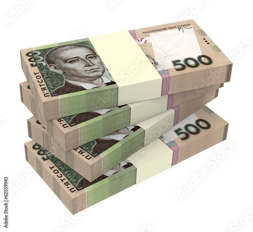 Ukrainian money isolated on white background