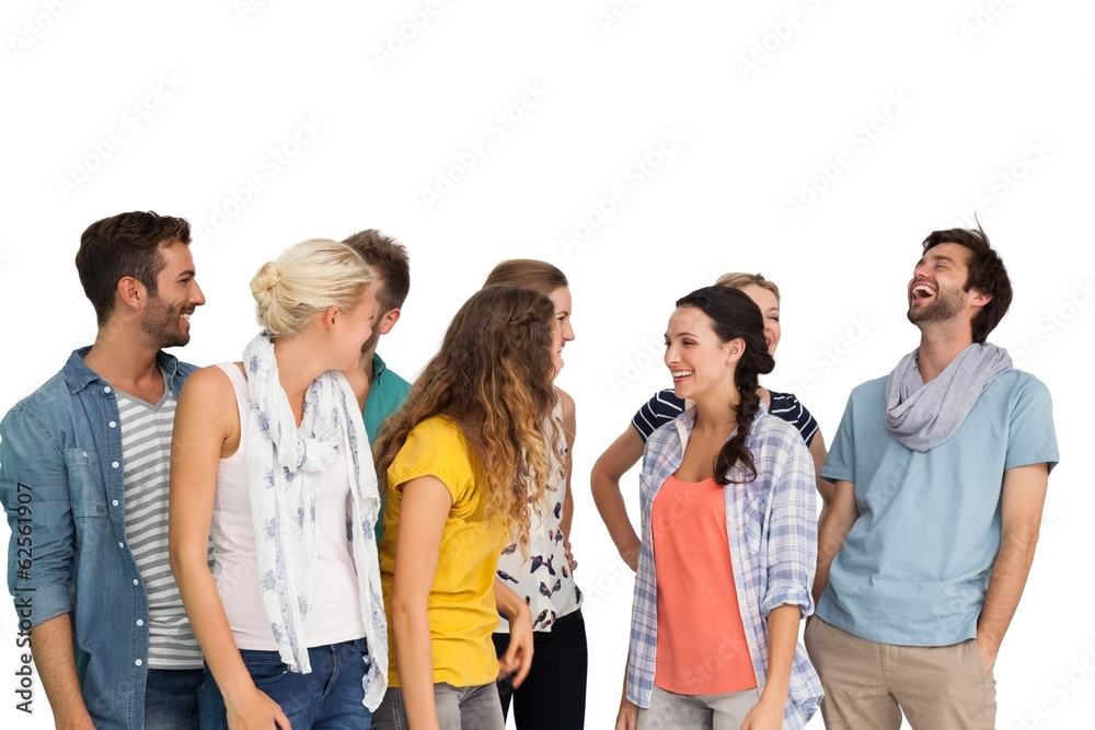 Group of casually dressed happy young people